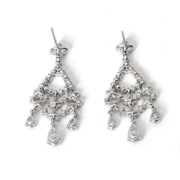 Diamond Chandelier Earrings, 5.32ct - image 3