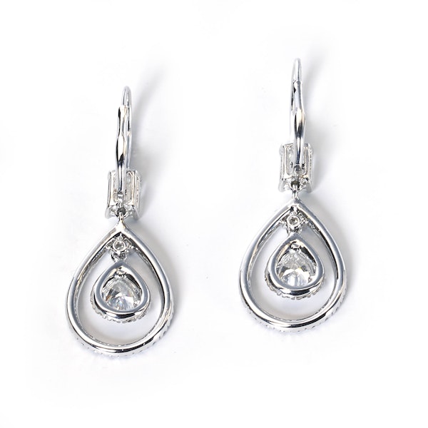 Diamond Cluster Drop Earrings, 5.10ct - image 3