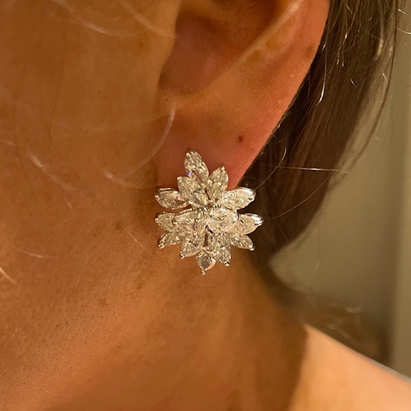 Diamond Cluster Earrings, 10.61ct - image 4