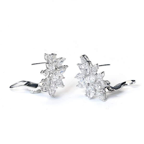 Diamond Cluster Earrings, 10.61ct - image 3