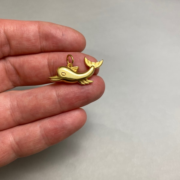 18ct Gold Vermeil Charm Dolphin date circa 1950, Lilly's Attic since 2001 - image 2