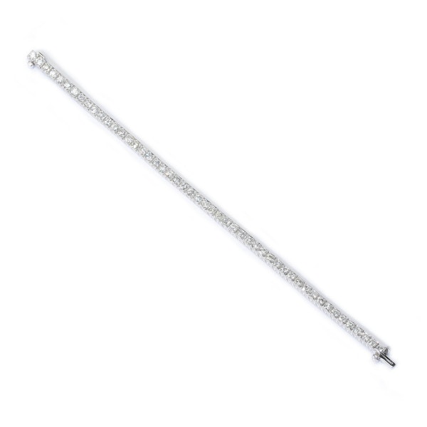 Modern Diamond and Platinum Line Bracelet, 4.76ct - image 2