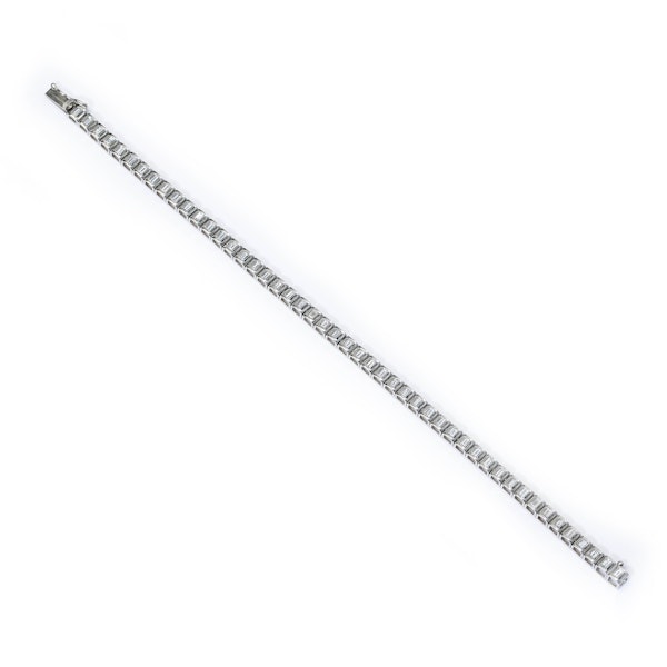 Modern Diamond and Platinum Line Bracelet, 2.00ct - image 2