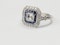 Art deco Asscher cut diamond and sapphire target ring sku 5354 - image 4