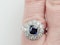 Vintage sapphire and diamond cluster engagement ring SKU: 5369  DBGEMS - image 2