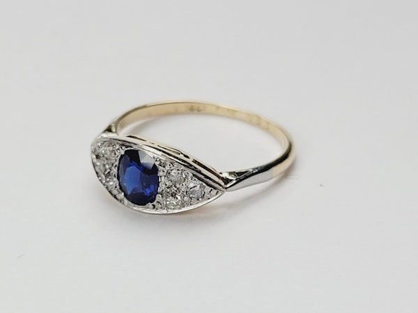 Edwardian sapphire and diamond engagement ring SKU: 5371 DBGEMS - image 5