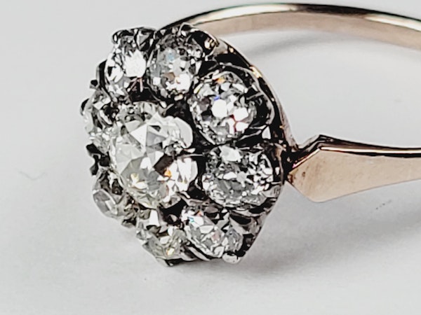 Antique diamond daisy cluster engagement ring SKU: 5347  DBGEMS - image 4