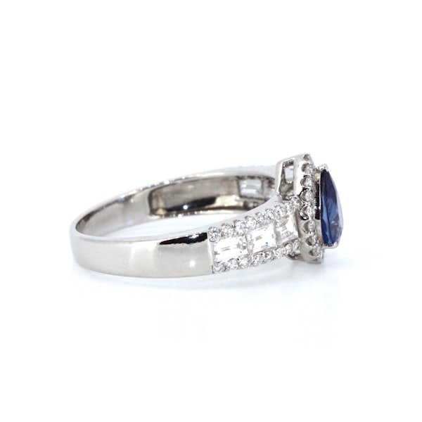 Pear Shaped Sapphire And Diamond Ring. S. Greenstein - image 4