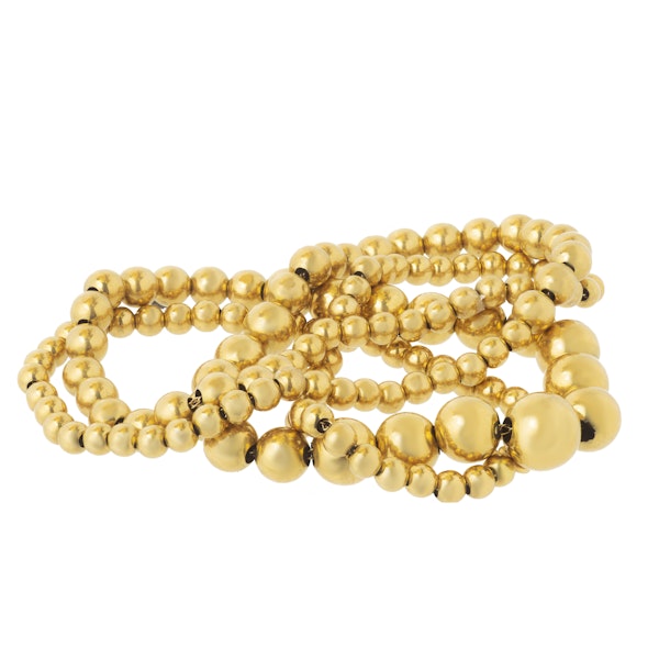 A 1960s Gold Beaded Necklace - image 1