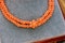 A natural Coral graduated double row necklace with a Coral and 9ct Yellow Gold Clasp, Circa 1940 - image 4