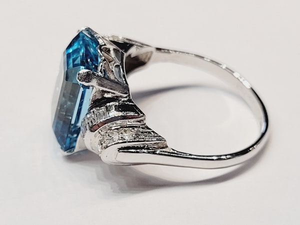 Art deco aquamarine and diamond dress ring SKU: 5415 DBGEMS - image 4