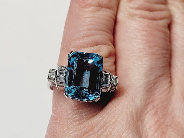Art deco aquamarine and diamond dress ring SKU: 5415 DBGEMS - image 2