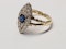 Antique sapphire and diamond marquise shaped ring sku 5408  DBGEMS - image 4