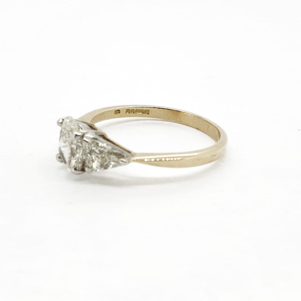 Oval and trillion diamond trilogy ring - image 2