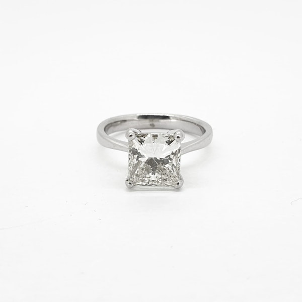 Princess cut diamond solitaire ring, 3.13 carats - image 2