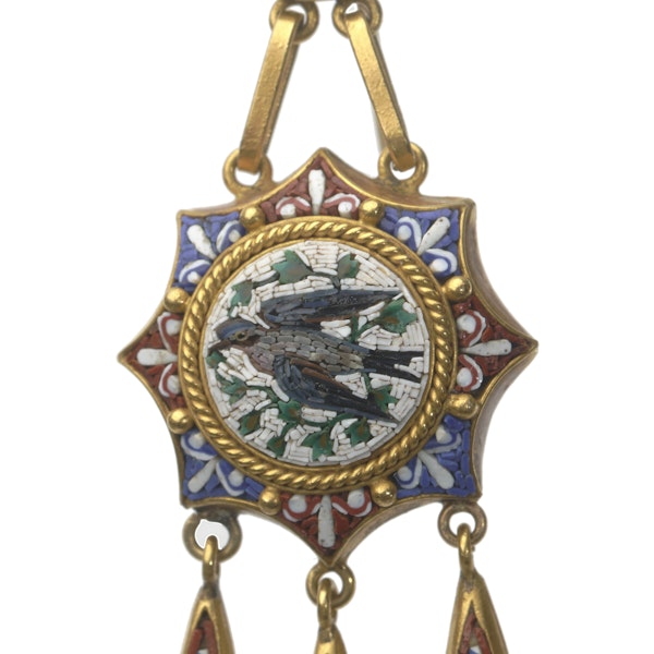 Antique Italian Micromosaic And Gold Earrings, Circa 1870 - image 3