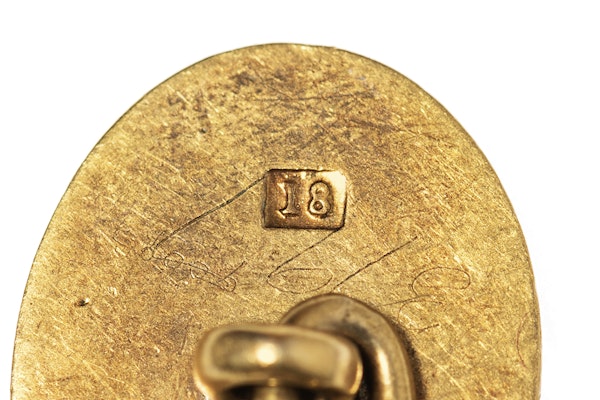 Engraved Golfing Cufflinks in 18 Carat Gold circa 1900 - image 5