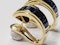 Vintage baguette sapphire and diamond hoop earrings SKU: 5455 DBGEMS - image 2