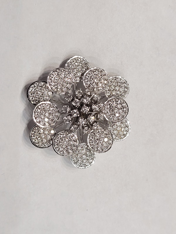 Modern diamond cluster earrings and pendant en suite SKU: 5469 DBGEMS - image 2