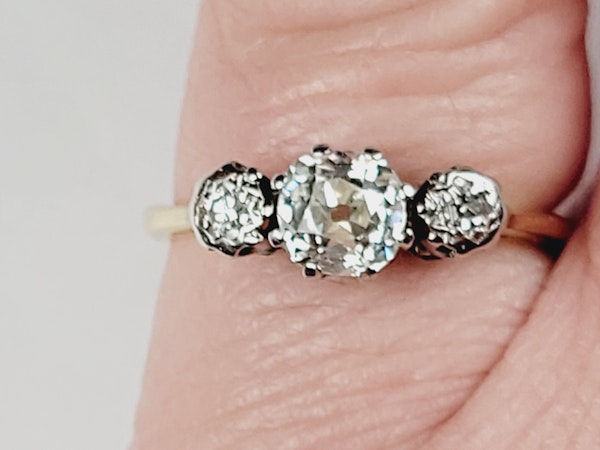 Antique three stone diamond engagement ring SKU: 5458 DBGEMS - image 2