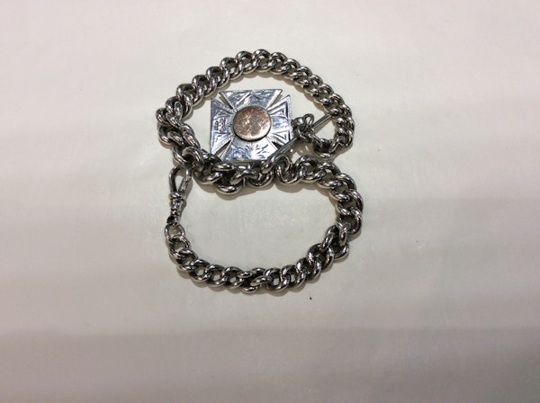 A heavy silver Albert watch chail - image 2