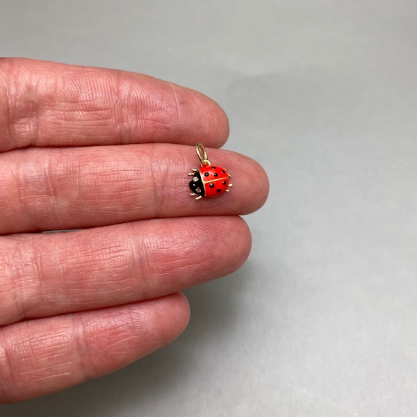Charm Ladybird Enamel Diamonds in 9ct Gold by Lilly Shapiro, Lilly's Attic since 2001 - image 3