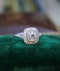 A very Beautiful, "Floating Style", 1.23 Carat Diamond & Platinum Engagement / Cluster Ring, Pre-owned. - image 3