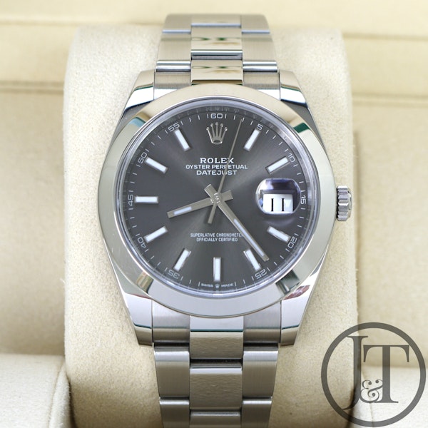 Rolex Datejust 41 Oyster 126300 Slate Dial 2020 Pre Owned - image 2