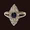 Antique sapphire and diamond marquise shaped ring  SKU: 5408 DBGEMS - image 2