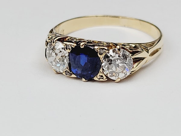 Fine antique sapphire and diamond engagement ring SKU: 5575 DBGEMS - image 4