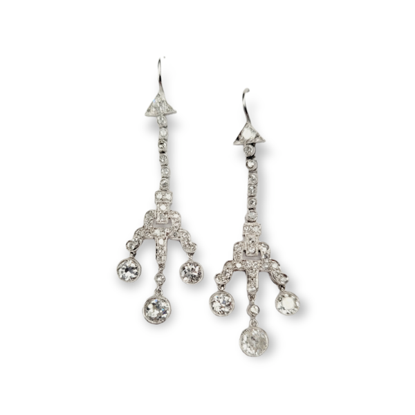 Art deco diamond chandelier earrings SKU: 5576 DBGEMS - image 2