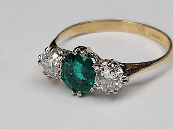 Emerald and diamond engagement ring SKU: 5574 DBGEMS - image 5