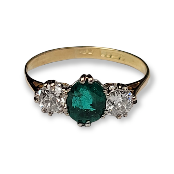 Emerald and diamond engagement ring SKU: 5574 DBGEMS - image 2