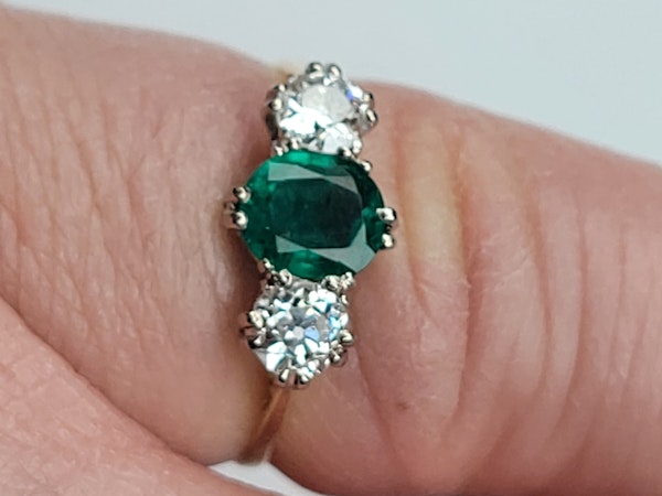 Emerald and diamond engagement ring SKU: 5574 DBGEMS - image 3