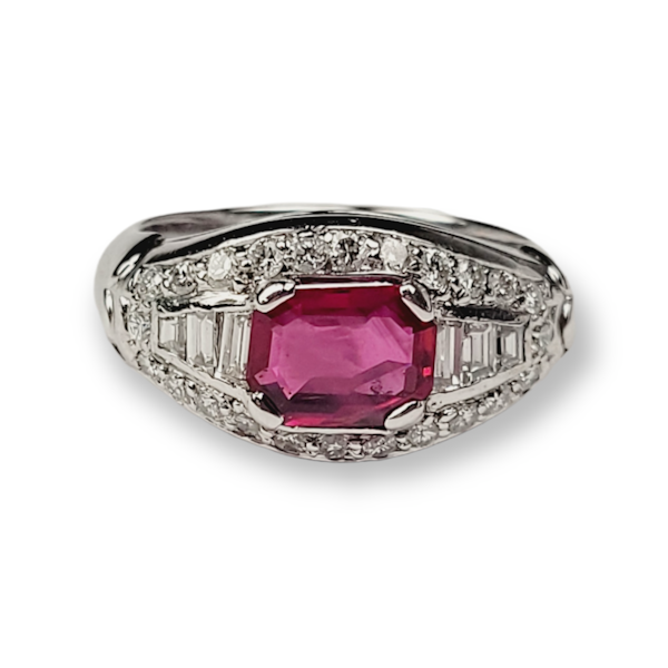 Fine natural Burmese Ruby and diamond ring SKU: 5579 DBGEMS - image 2
