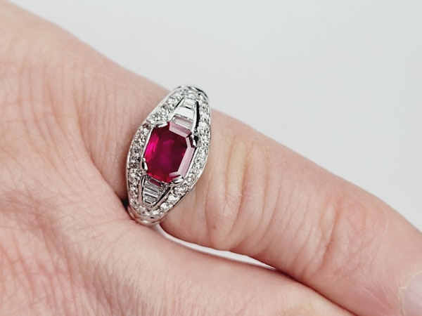 Fine natural Burmese Ruby and diamond ring SKU: 5579 DBGEMS - image 3