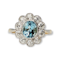 Antique aquamarine and diamond dress ring SKU: 5577 DBGEMS - image 2