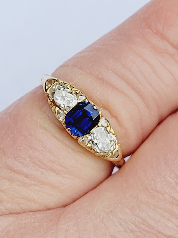 Antique sapphire and diamond engagement ring SKU: 5573 DBGEMS - image 2