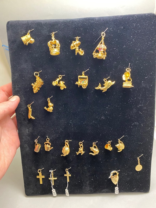 Charms in 9ct,15ct,18ct Gold & 18ct Gold Vermeil Sterling Silver date from 1890, PRICE per each Charm is from £85 in Lilly's Attic, SHAPIRO & Co since 1979 - image 4