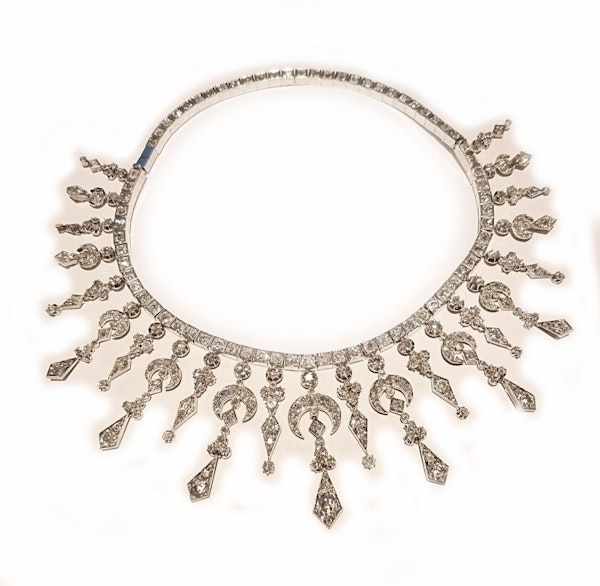 Antique Diamond Fringe Necklace, Silver-Upon-Gold, Circa 1880 - image 6