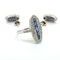 Vintage Sapphire & Diamond oval shaped ring and earring set @Finishing Touch - image 3