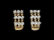 Pair of stylish vintage gold and diamond hoop earrings SKU: 5603 DBGEMS - image 2