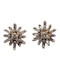 Pair of star diamond and baguette diamond earrings in yellow gold SKU: 5598 DBGEMS - image 2