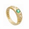 A Emerald Diamond Gold Gypsy Ring - image 2