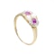 A Ruby Diamond Pearl Gold Ring - image 2
