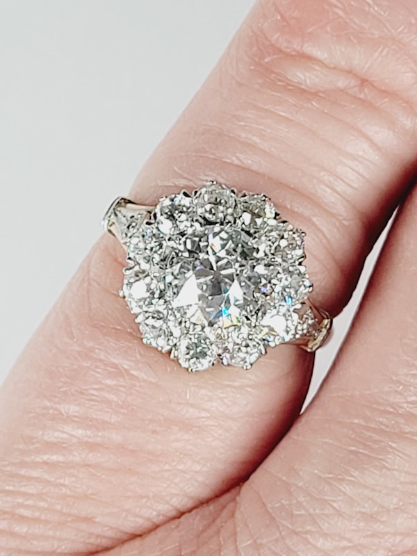 Antique diamond cluster engagement ring SKU: 5628 DBGEMS - image 4