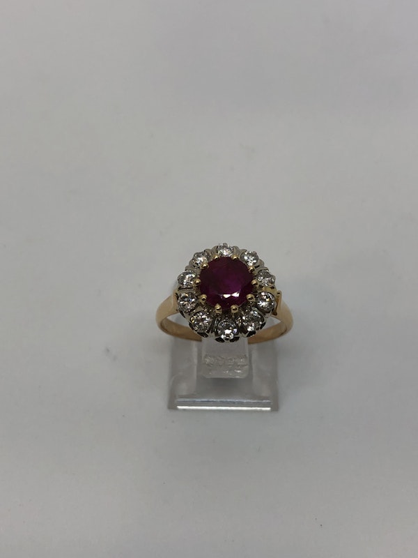 1.93ct ruby diamond 18ct yellow gold ring - image 2