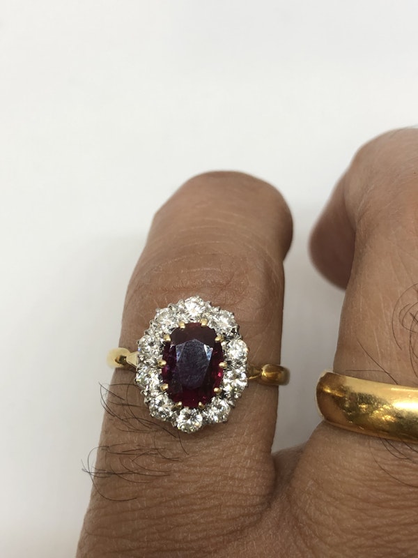 1970,s ruby diamond cluster ring at Deco&Vintage Ltd - image 1