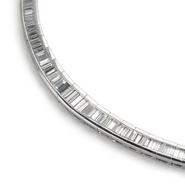Baguette Diamond Platinum Necklace, 20.00ct - image 4