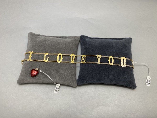 Bracelet in 9ct Gold "I LOVE YOU" dated London 1971, Lilly's Attic since 2001 - image 3
